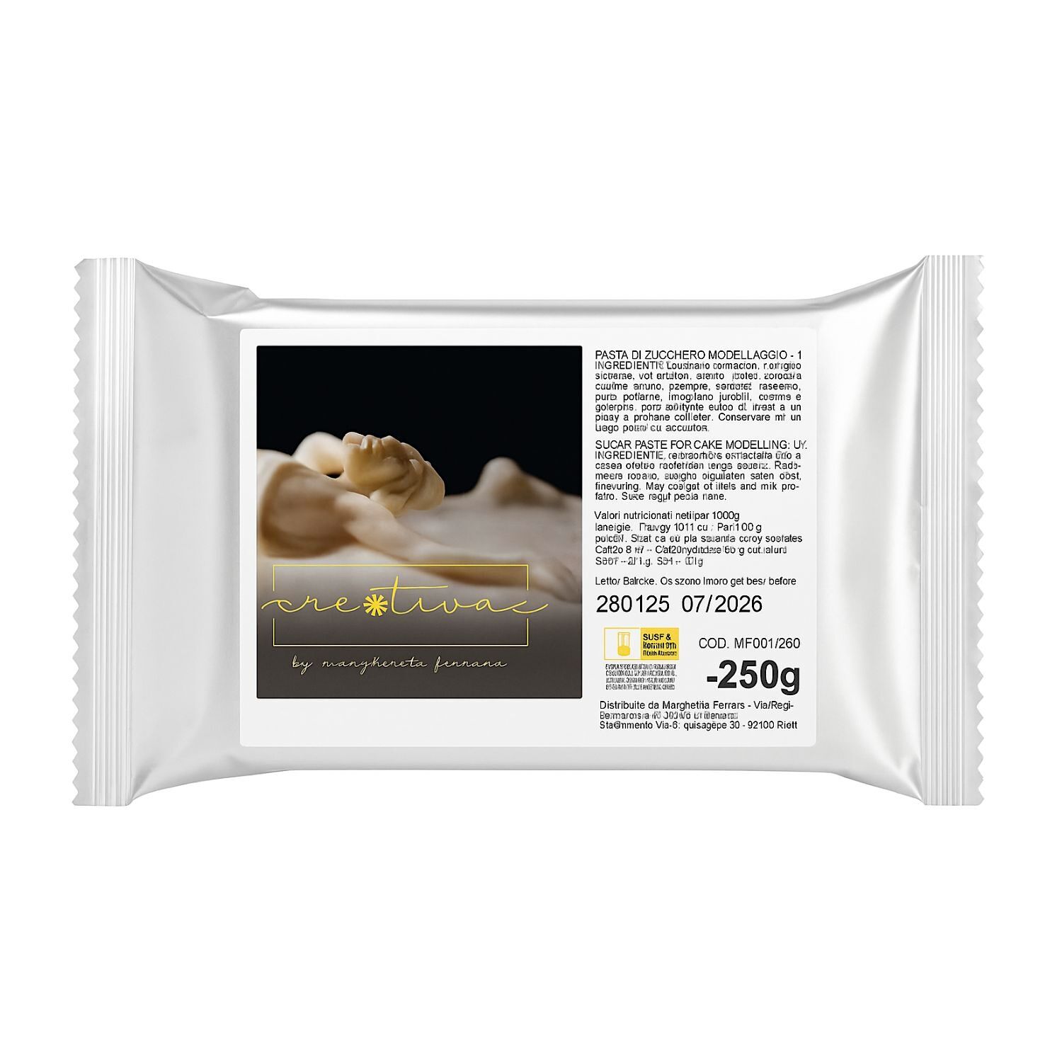 PASTA DE MODELAR CON MANTECA DE CACAO "CREATIVA BY MARGHERITA FERRARA" - 250 G