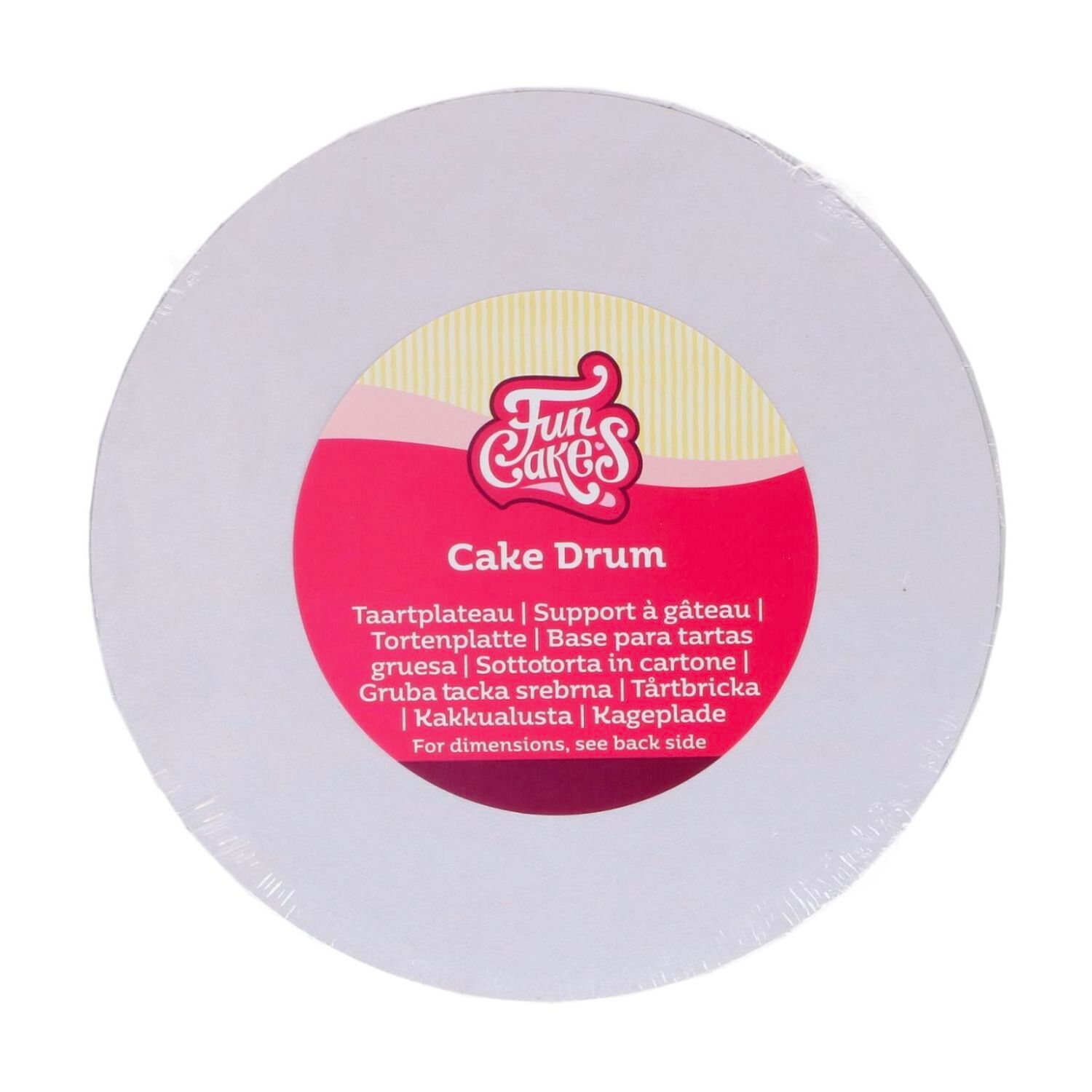 CAKE DRUM REDONDO BLANCO FUNCAKES - 17,5 CM Ø