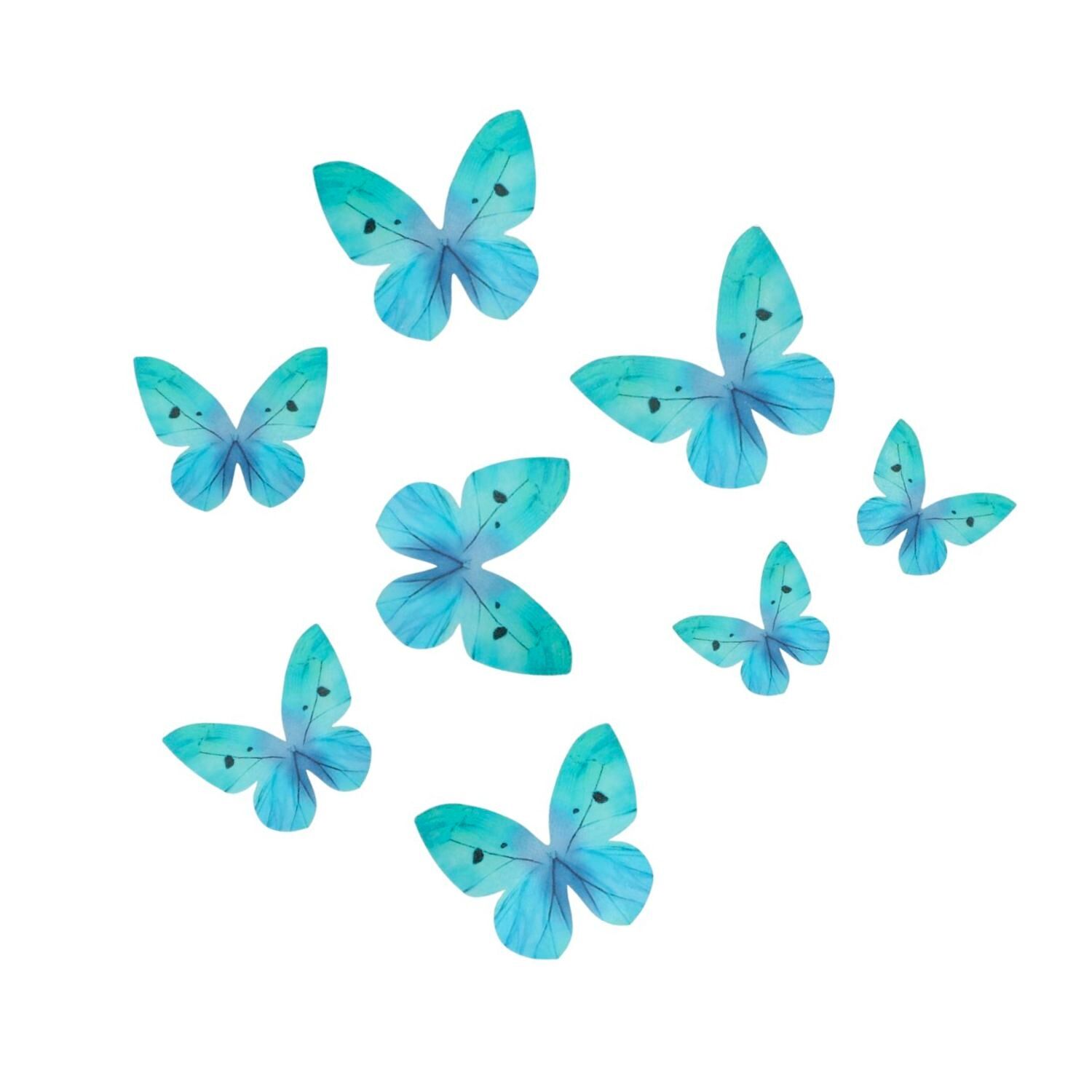 MARIPOSAS COMESTIBLES DE OBLEA WILTON - AZULES OMBRE