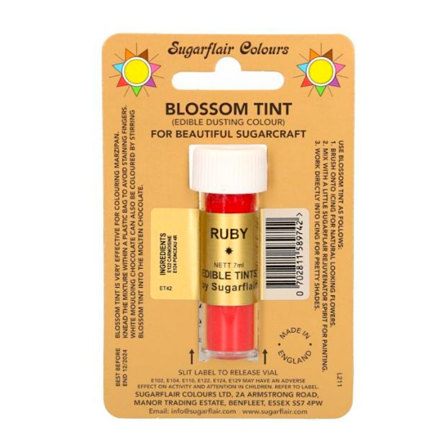 COLORANTE EN POLVO MATE SUGARFLAIR - RUBY / RUBI 7 ML