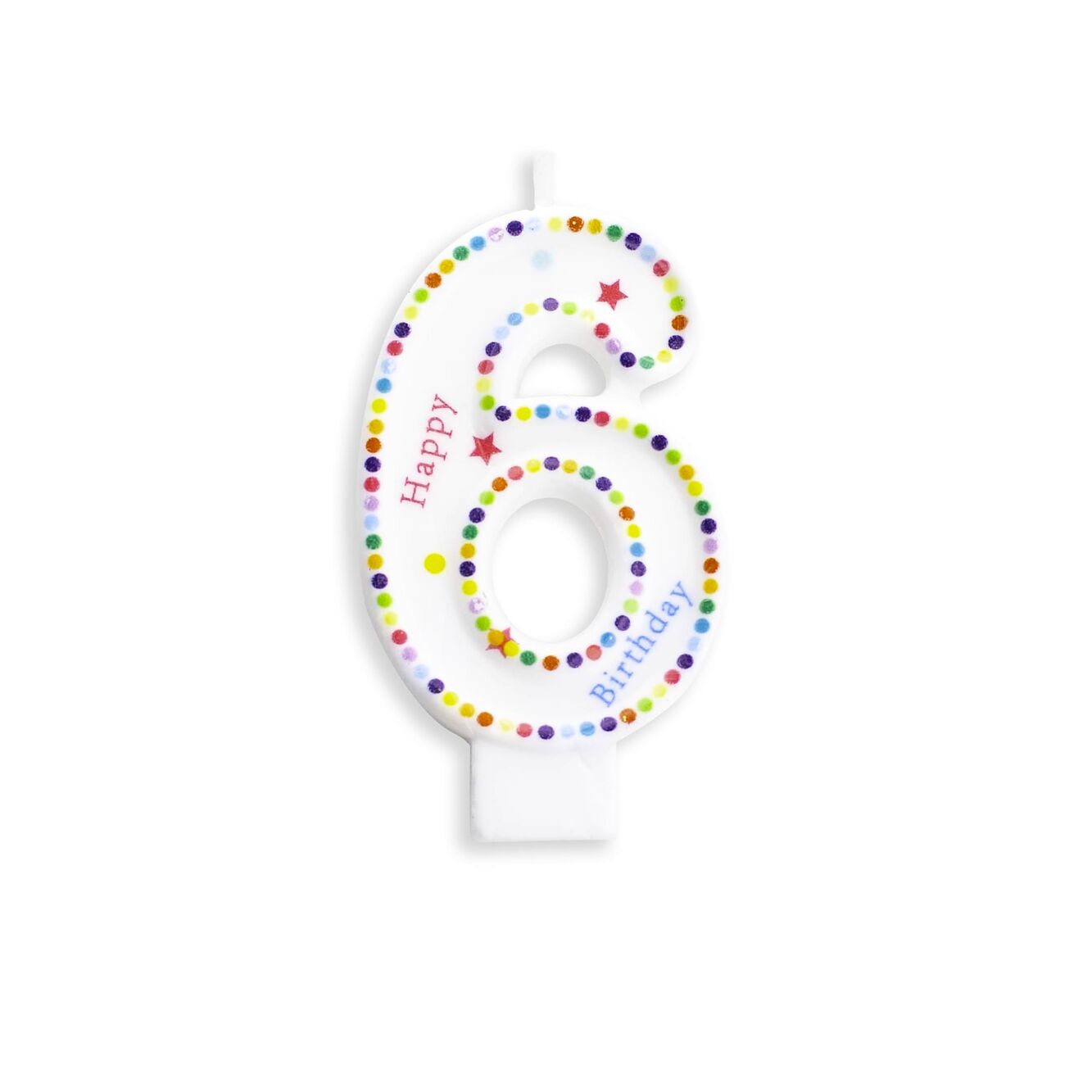 VELA CUMPLEAÑOS "HAPPY BIRTHDAY" - NUMERO 6