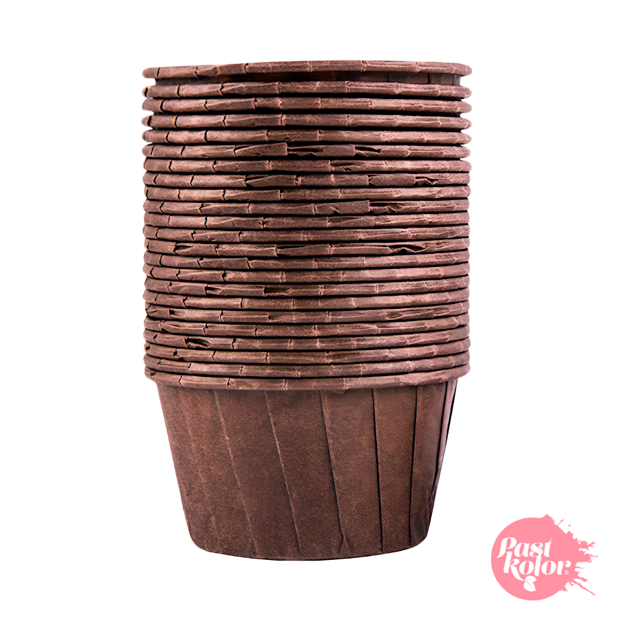 CAPSULAS CUPCAKE HORNEABLES (BORDE REFORZADO) MARRON - 50 UNIDADES