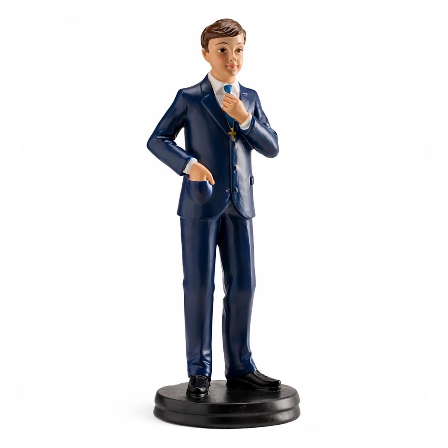 FIGURA PARA TARTA NIÑO DE COMUNION CON TRAJE AZUL