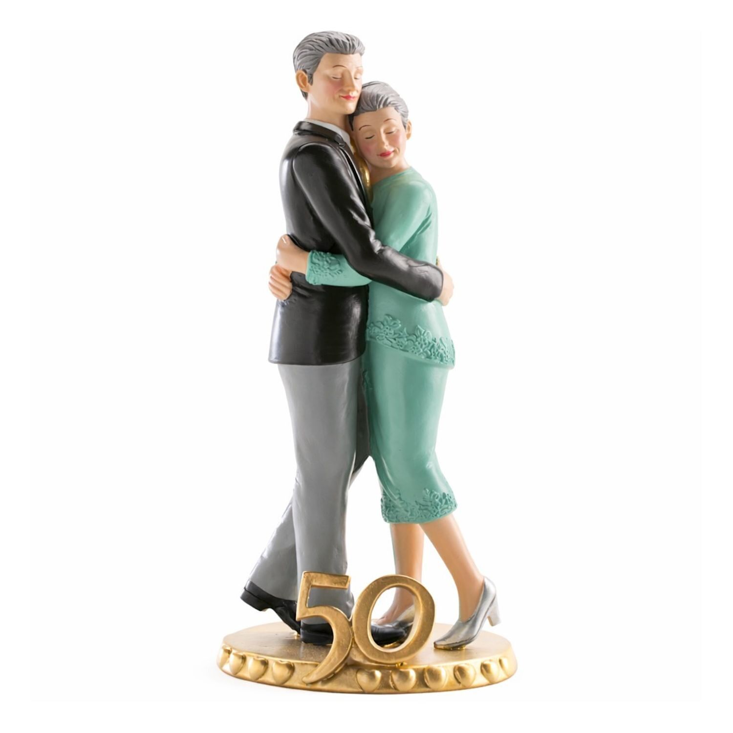 FIGURA PARA TARTA ANIVERSARIO 50 AÑOS PAREJA ABRAZADA