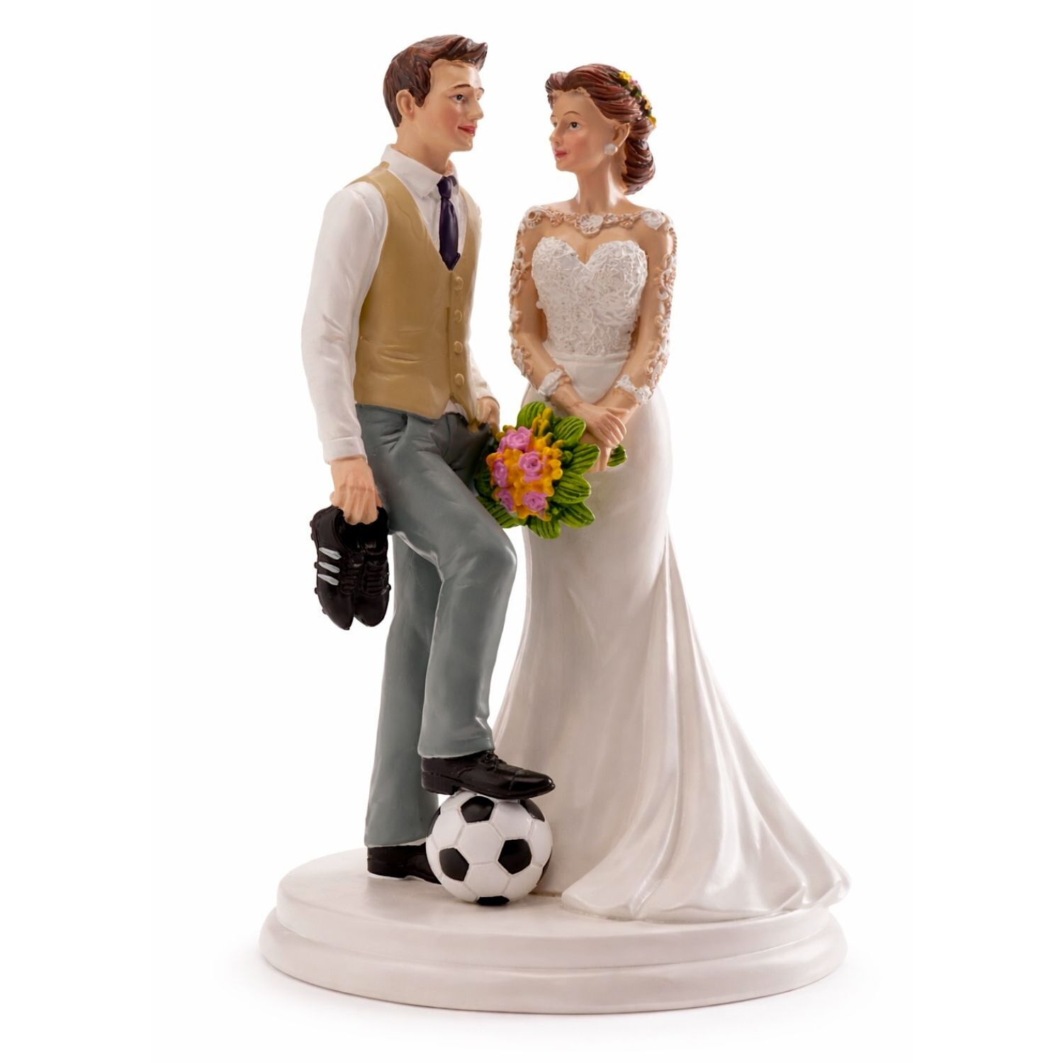 FIGURA PARA TARTA DE BODA NOVIO FUTBOLISTA CON NOVIA