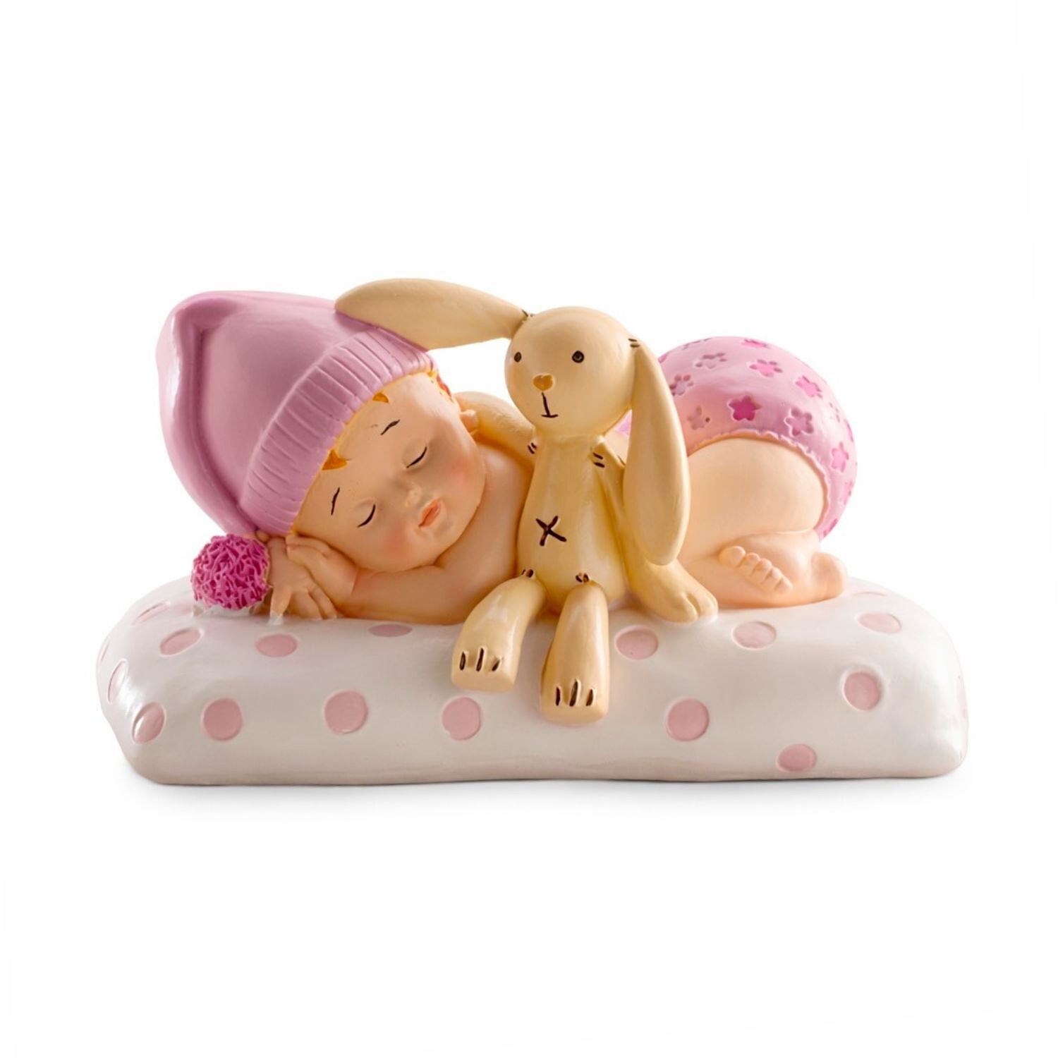FIGURA PARA TARTA BEBE NIÑA DURMIENDO CON PELUCHE